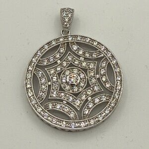 C558 Vintage ESPO 925 Silver Pendant with CZ Accents